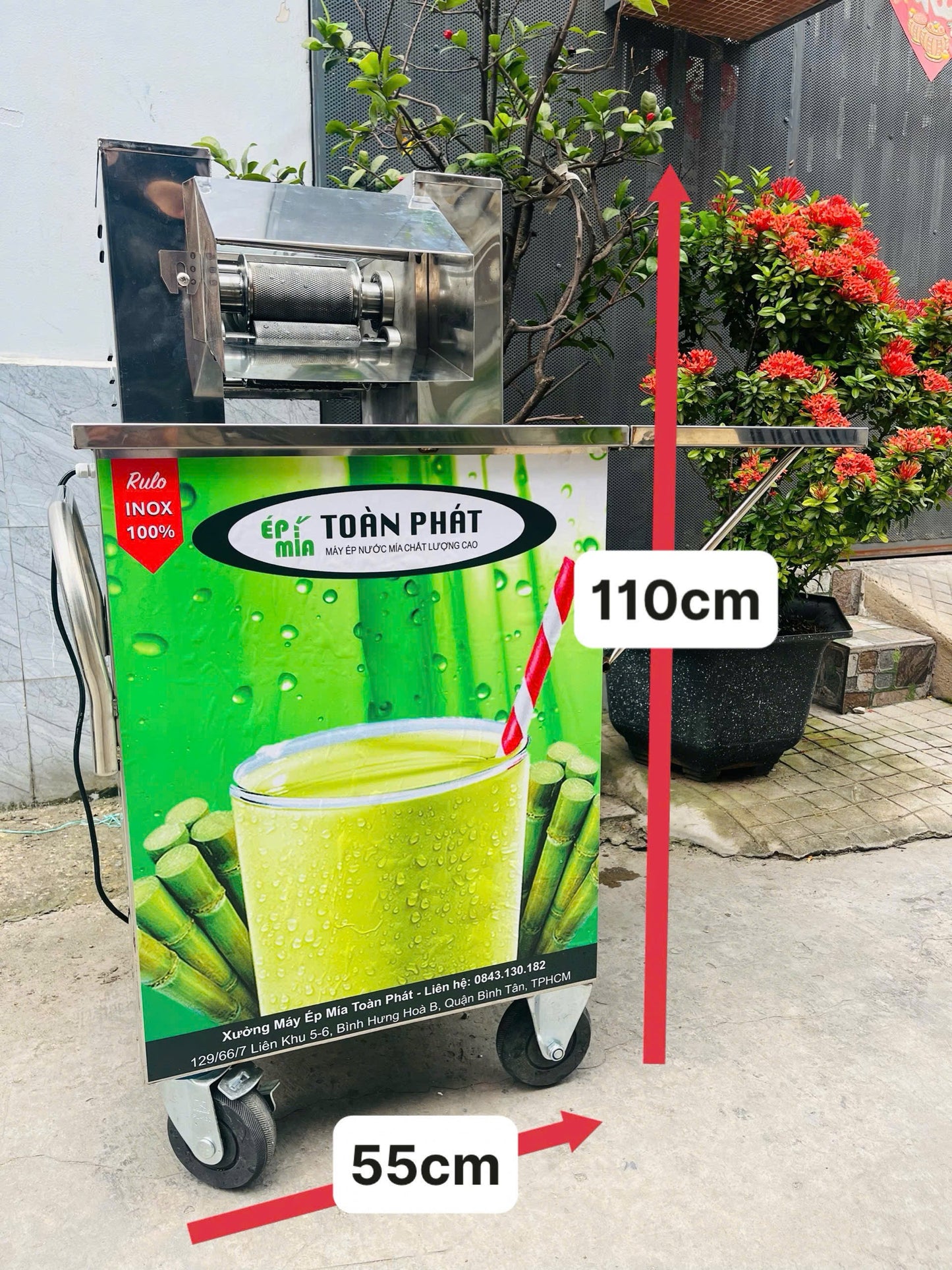 Xe ép nước mía siêu sạch 2-3 cây gọn nhẹ tiện dụng Toàn Phát 800w Pro