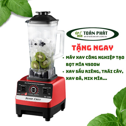 Xe nước mía siêu sạch tủ kính chất lượng cao Toàn Phát, động cơ 800-1000w mới 100% 12 bạc đạn, đầu ép full inox 304, ép được 2-3 cây cùng lúc 🎁 Đặc biệt quà tặng máy xay CN tạo bọt 4500w